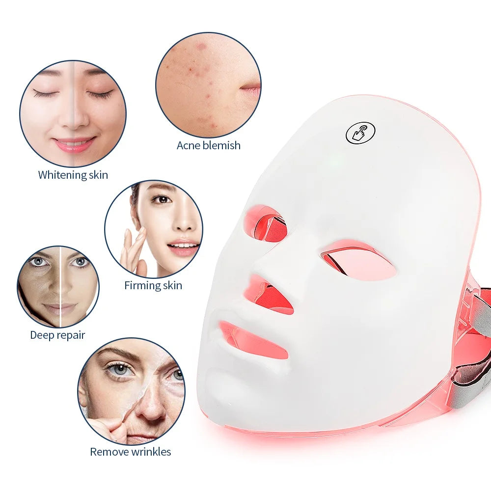 Face Led Mask With Neck Red Light Therapy